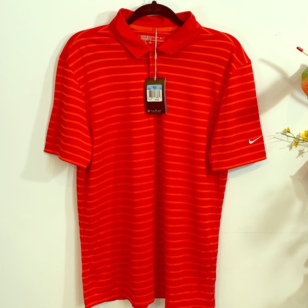 Nike Men’s Standard Fit Red Golf Polo Dri-Fit